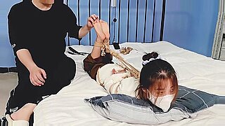 porny small girl wakes up tied up and fucked